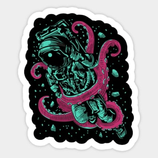 astronaut tentacles Sticker